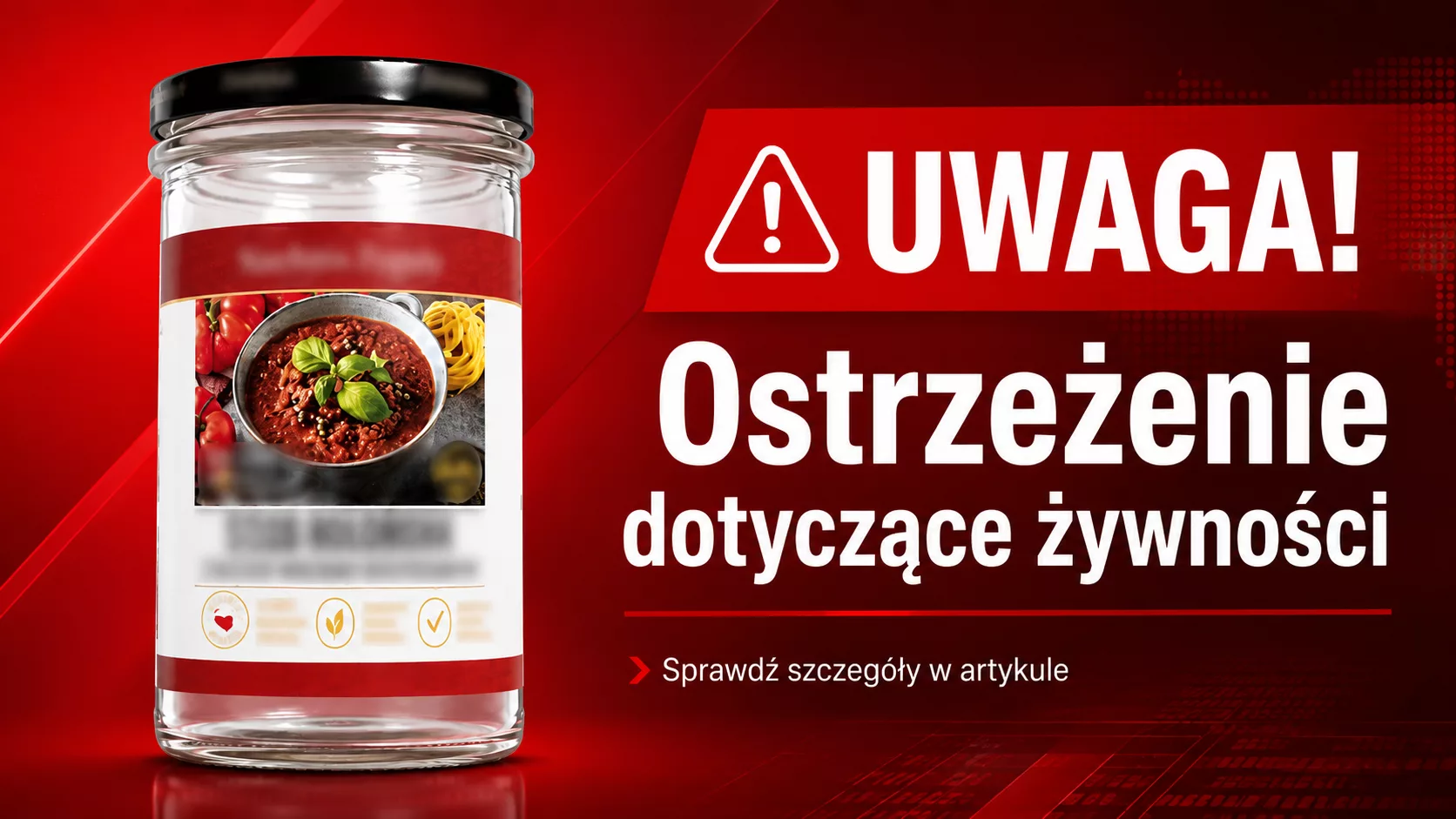 GIS ostrzega przed sosem bolońskim. W jednej partii mogły znaleźć się fragmenty szkła