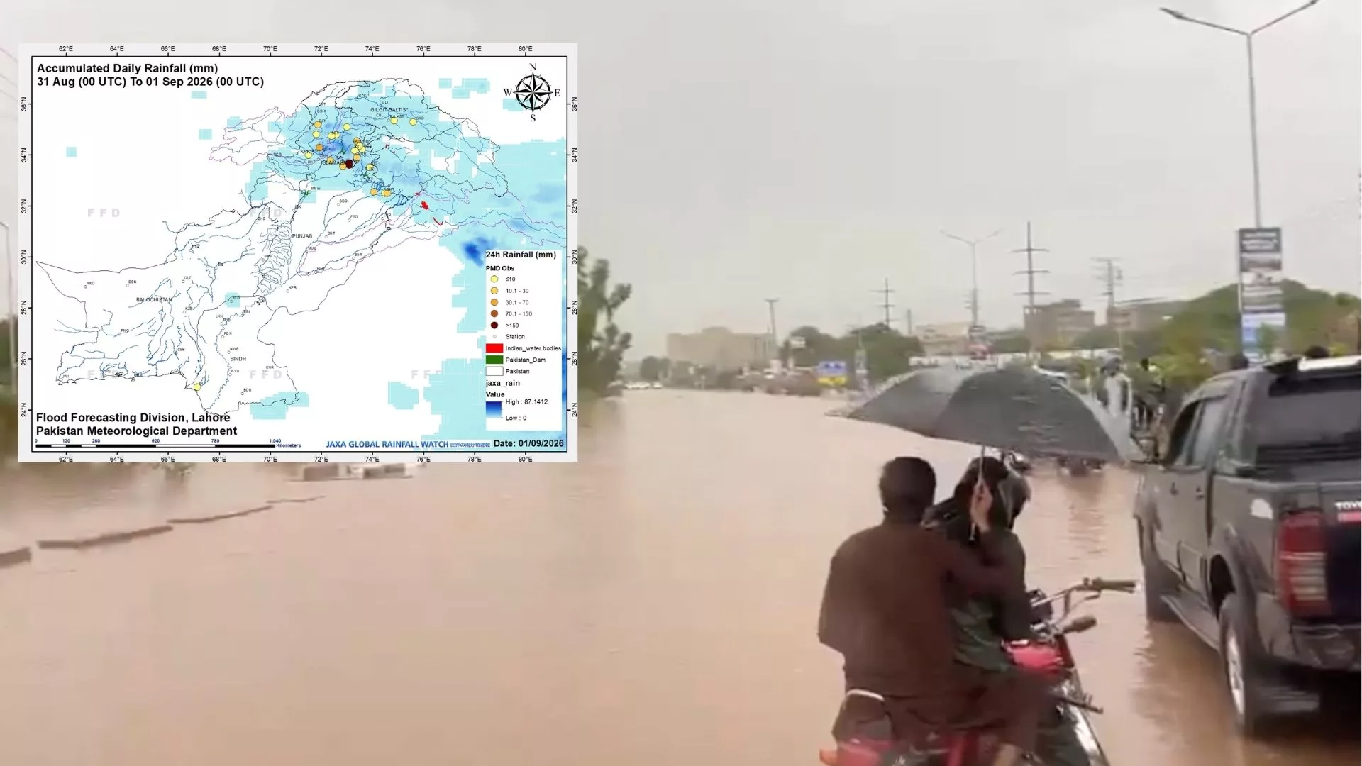 Potężne ulewy zalały Islamabad i Rawalpindi. Miejscami spadło ponad 200 mm deszczu